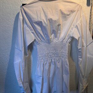 DRAE - Rare Smocked White Blouse Size S